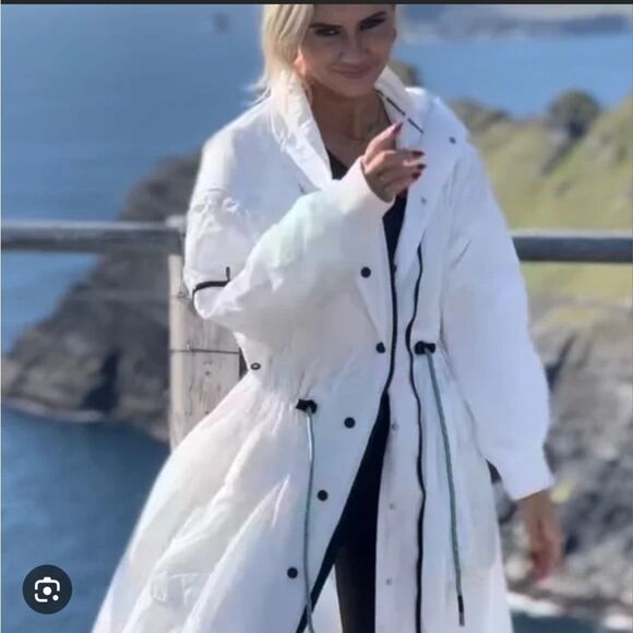 Free People Aurora Maxi Windbreaker Parka White S - Picture 1 of 11